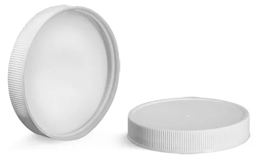 White Ribbed Plastic Caps Only