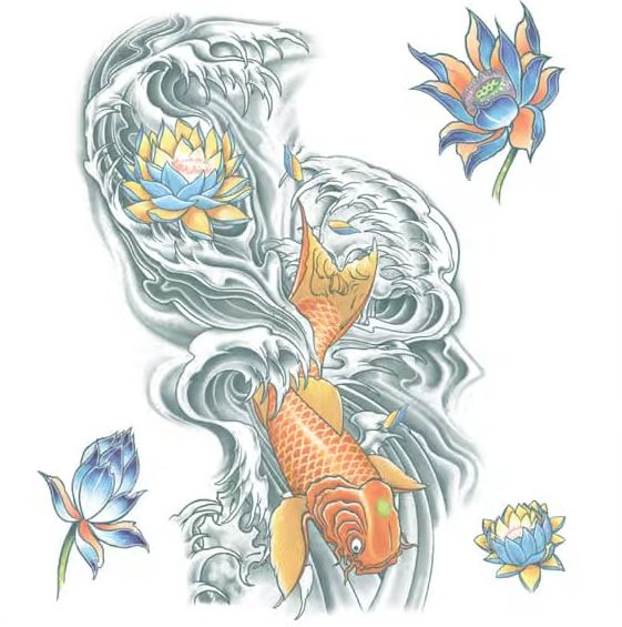 Tinsley Extra Large – Koi – Temporary Tattoo