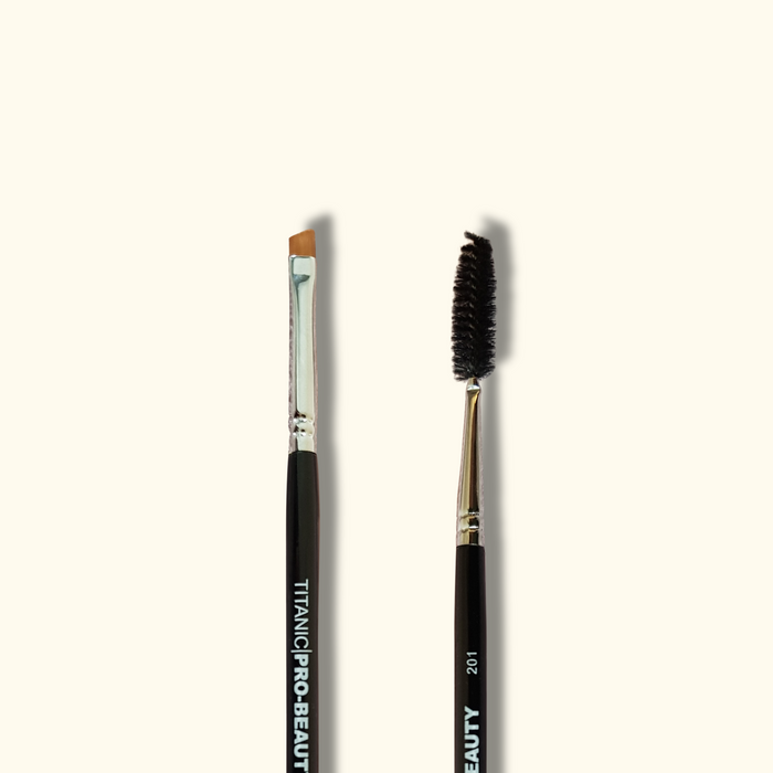 TITANIC FX Pro-Beauty Brush #201 Sm Double-Ended Angled Brow Brush with Spool