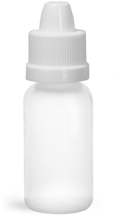 1/2oz Natural LDPE Boston Round COMPLETE WITH DROPPER AND LID
