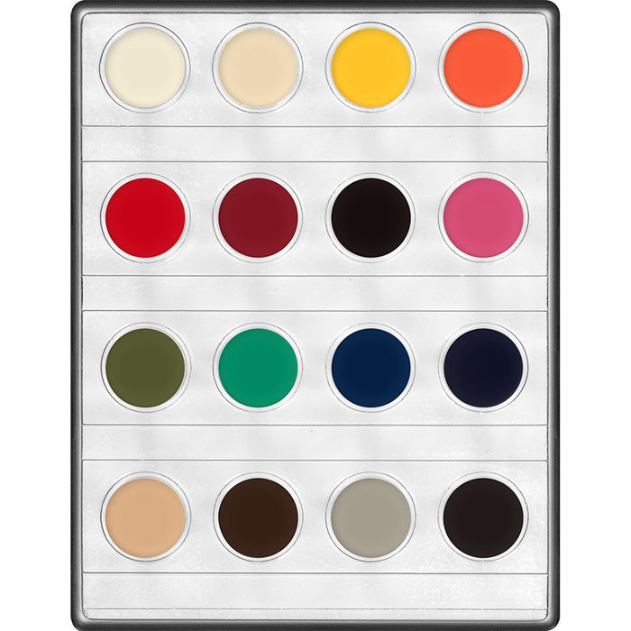 Kryolan Rubber Mask Grease Mini Palette 16 Colours