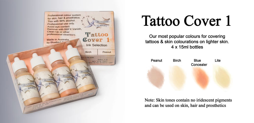 Bluebird FX Tattoo Cover 1 Ink Pack Colors