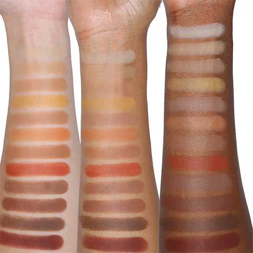 Viseart Warm Mattes SlimPro Eye Shadow Palette Applied
