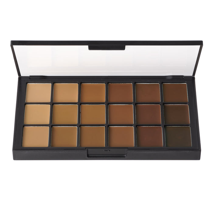 Ben Nye Olive-Brown MatteHD Foundation Palette 2.4oz./69gm., 18 Colors (HDFP-14)
