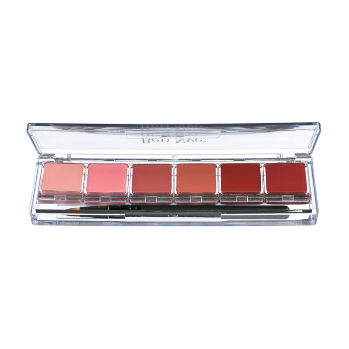 Ben Nye Natural Lip Palette (Includes Lip Brush) 0.36oz./10.2gm., 6 Colors (LSP-1)