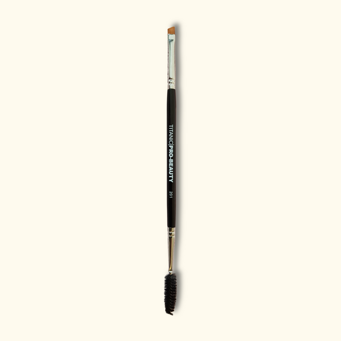 TITANIC FX Pro-Beauty Brush #201 Sm Double-Ended Angled Brow Brush with Spool
