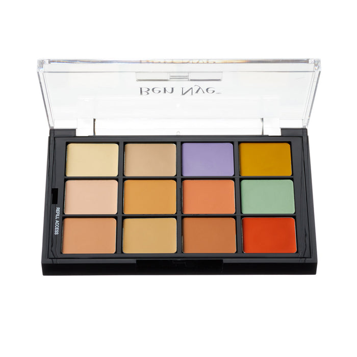 Ben Nye Studio Color Concealer Palette Refillable  .84oz./24gm., 12 Colors (STP-15)