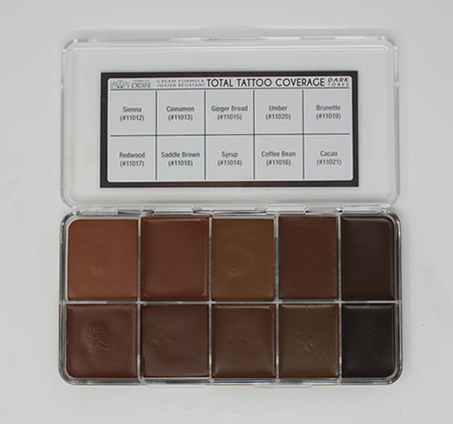 Jordane Total Tattoo Coverage Dark Tones (Cream) Palette Colors