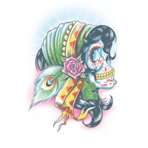 Tinsley Day of the Dead - Lady Gitanos Temporary Tattoo