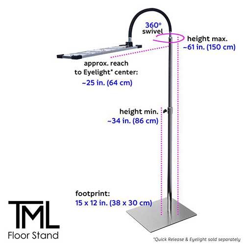 The Makeup Light Floor Stand with Eyelight & Measurements