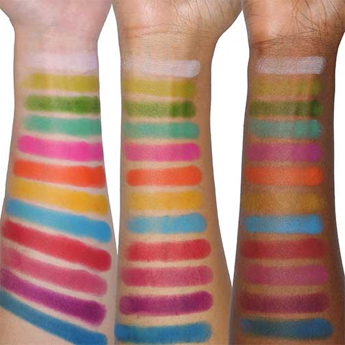 Viseart Editorial Brights SlimPro Eye Shadow Palette Applied